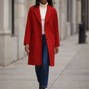 Red Winter Coat | Soft Long Coat XL Tall | Old Navy Topcoat | Machine Washable